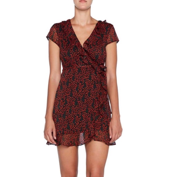 Bardot Dresses & Skirts - Bardot Cherry Print Faux Wrap Dress